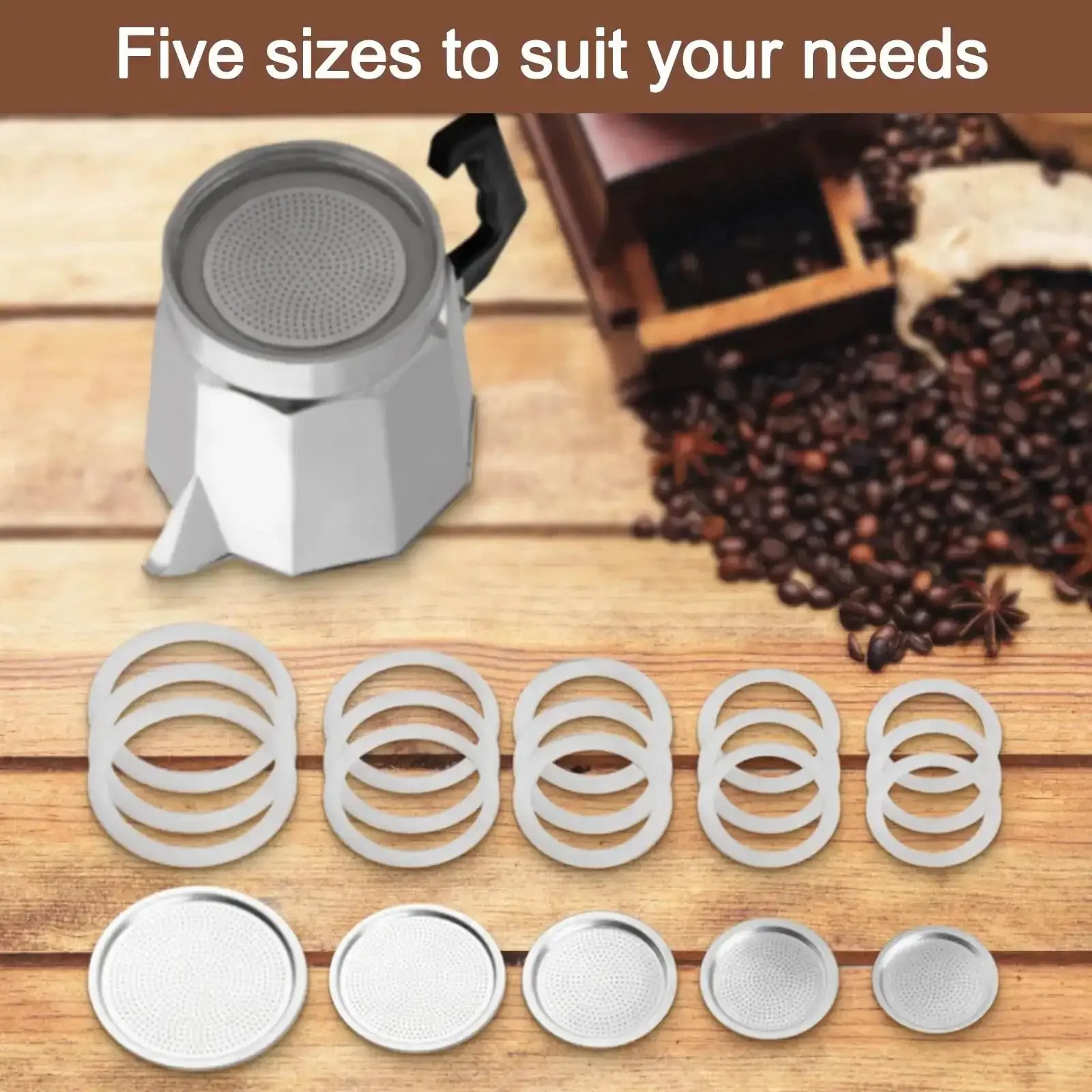 Your Go-To Gear Silicone Gasket And Aluminum Filter Set For Stovetop Espresso Makers 2/3/6/9/12 Cup Rubber Seal For Moka Pot Replacement Parts Easy Install Durable 9 Cup Compatibility Heat Resistant Stove Top Coffee Machine Accessories - Image 3