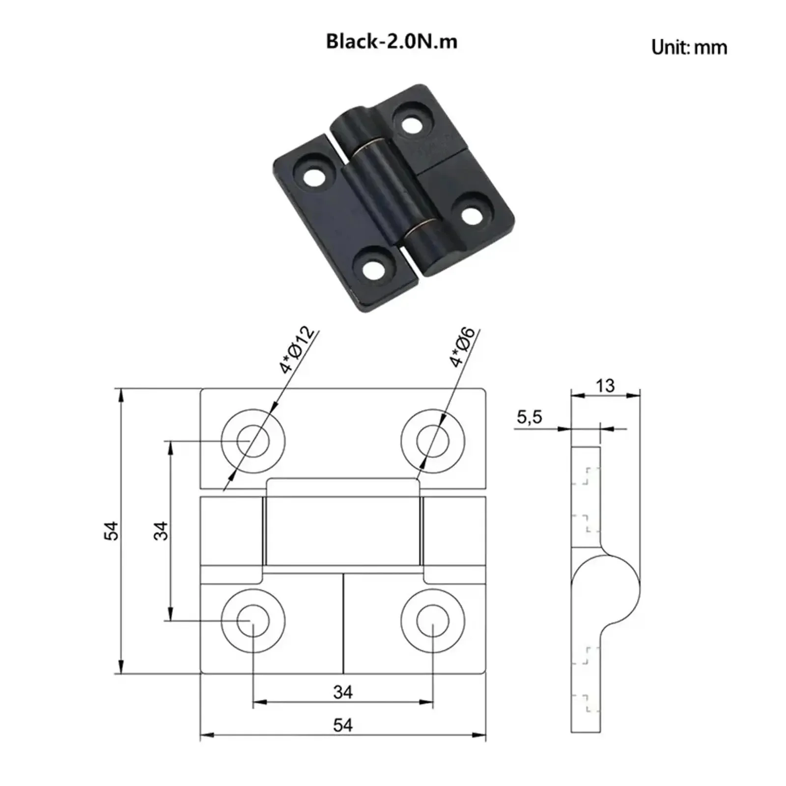Zinc Alloy Torque Square Dampers Hinge With Random Stop For Industrial Equipment And Machinery Black 2.0 Newton Meter Torque 1 Piece Beefed Up Heavy Duty Door And Cabinet Dampers For Smooth, Quiet Operation - Image 6